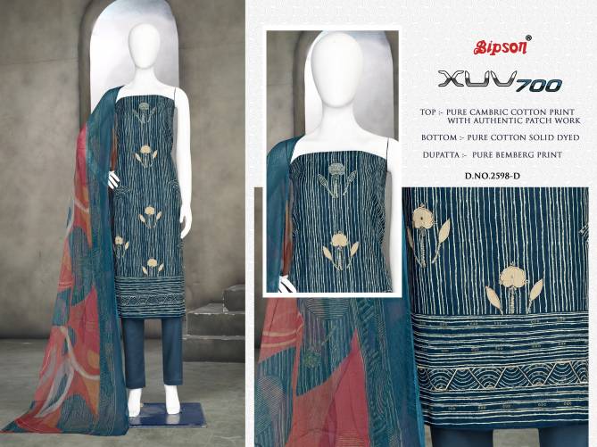 XUV 2598 By Bipson Cambric Cotton Printed Dress Material Manufacturers
